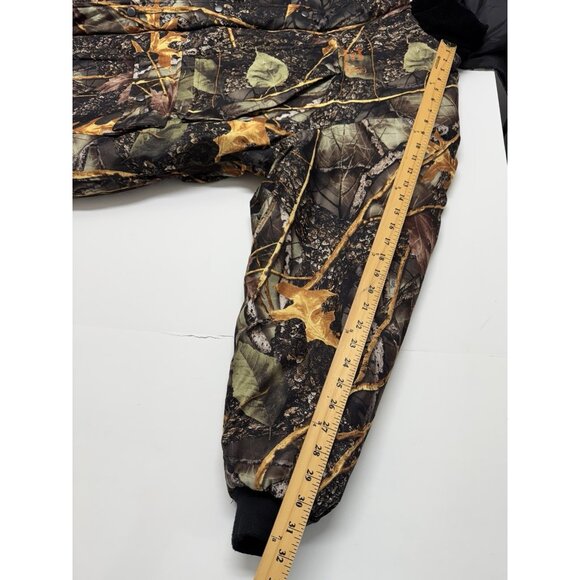 WFS Burly Camo Hunting Jacket Mens L Microsuede Polyester Hooded Full Zip Snap - Picture 7 of 11